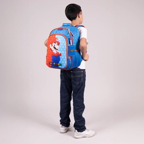 Mochila Dulp Mario Bros Primaria Azul Chenson