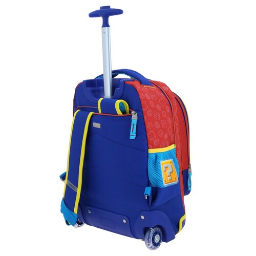 Mochila Rodante Squat Mario Bros Primaria Rojo Che