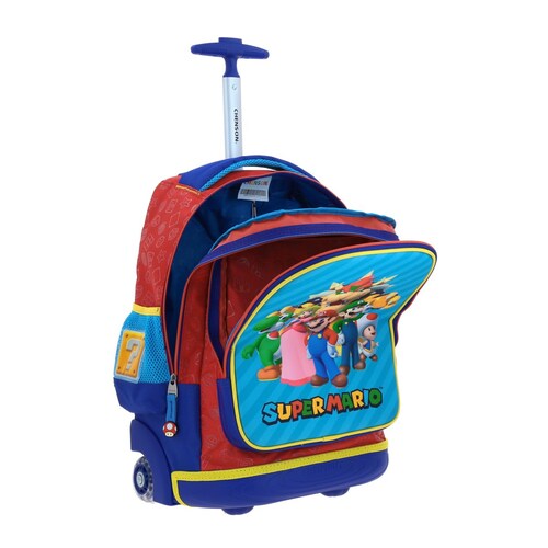 Mochila Rodante Squat Mario Bros Primaria Rojo Che