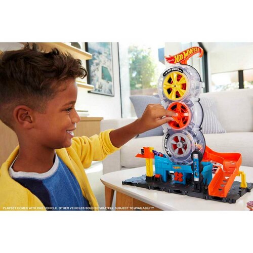 Pista de Juguete  Hot Wheels City  Súper Tienda de Llantas Mattel