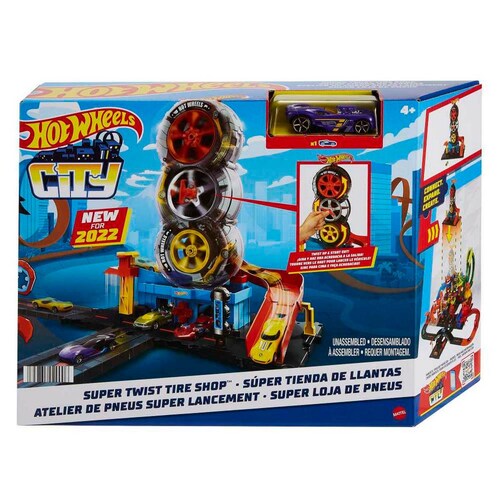 Pista de Juguete  Hot Wheels City  Súper Tienda de Llantas Mattel