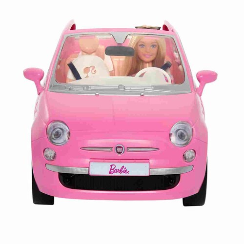 Barbie Fiat Rosa con Muñeca Mattel