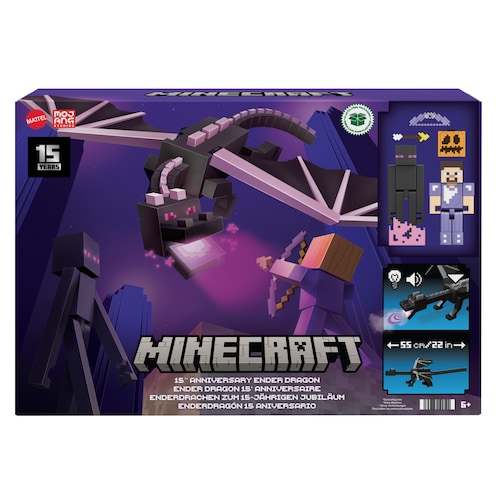 Figura de Acción Minecraft Vanilla Ender Dragon Edición Del 15 Aniversario Mattel