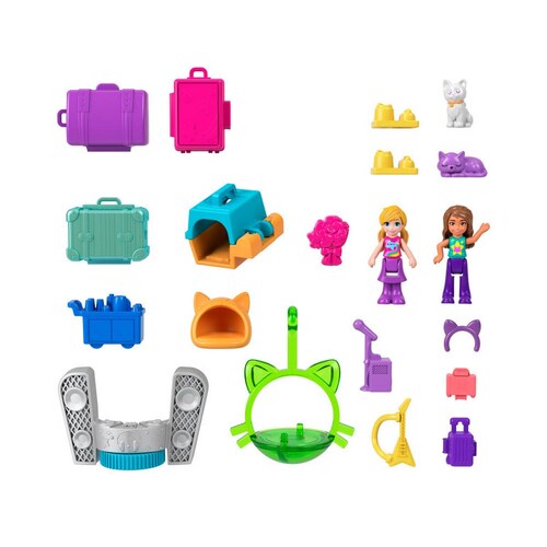 Polly Pocket Set de Juego Avión de Gatito Micro Mattel