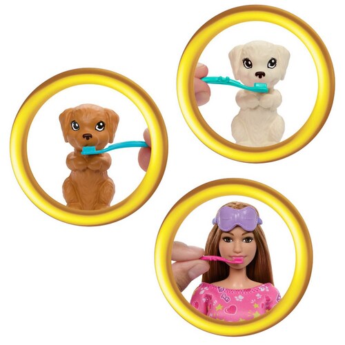 Barbie Set de Juego Fiesta de Pijamas con Perritos Mattel