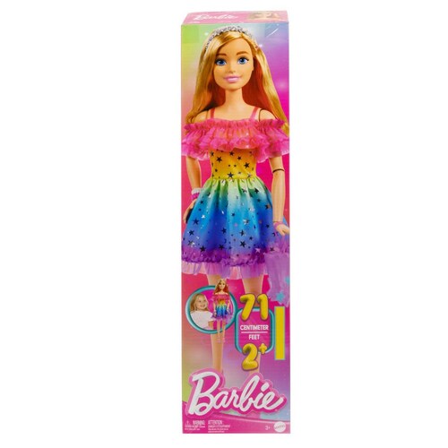 Barbie Large Dolls Muñeca Arcoíris Cabello Rubio 71 Cm Mattel