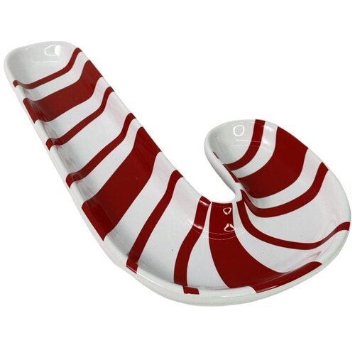 Plato Baston Navidad Rojo Blanco Dolomita Santini