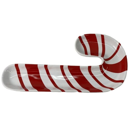 Plato Baston Navidad Rojo Blanco Dolomita Santini