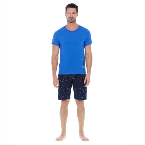 Pijama con Short Diseño Combinado para Hombre Skiny