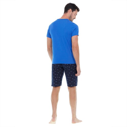 Pijama con Short Diseño Combinado para Hombre Skiny