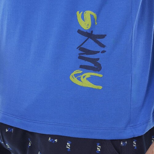 Pijama con Short Diseño Combinado para Hombre Skiny