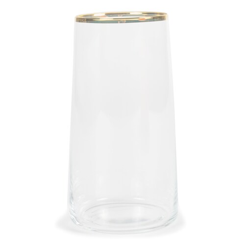 Juego de 6 Vasos Altos Gold Rim de 520 Ml. Rakle