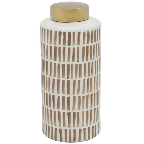 Jarrón Tapa Cerámica 33.02 Cm Marrón Sagebrook