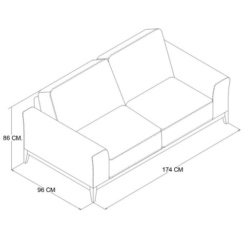 Love Seat Dogana Gris Boal