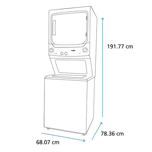 Centro de Lavado Mabe 24Kg Eléctrico Mcl2440Esbb Blanco