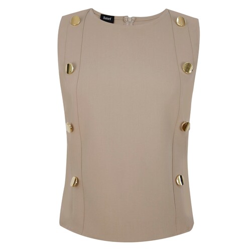 Blusa Cuello Redondo con Botones Basel