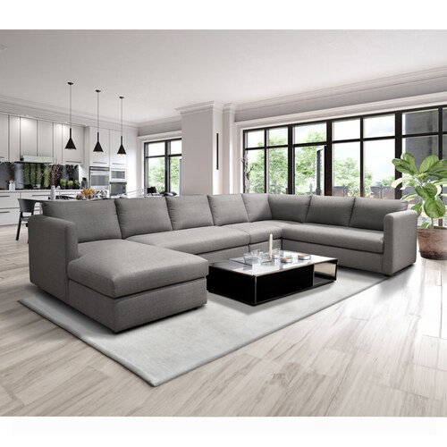 Sofá Izquierdo Cozy Tela Gris Liz