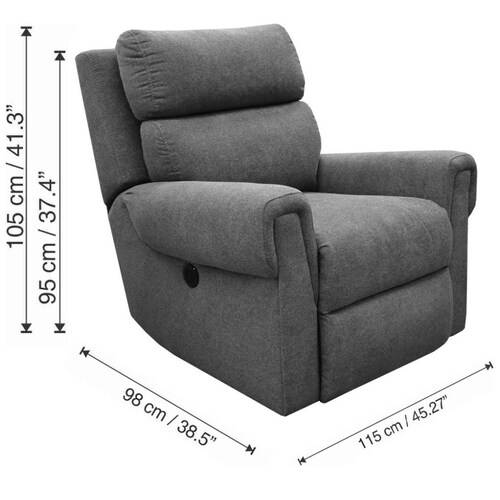 Sillón Reclinable Eléctrico Cleo Gris Muebles Liz