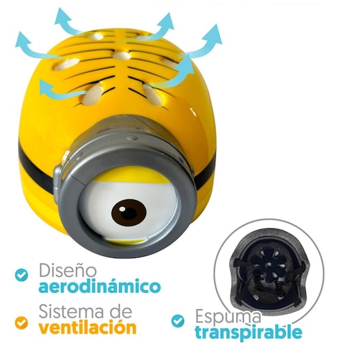 Casco Infantil 3D Modelo a Minions Apache Flying Wheel