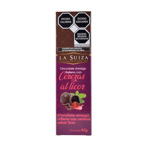 Chocolate Amargo Relleno C Cereza Sabor Licor  la Suiza