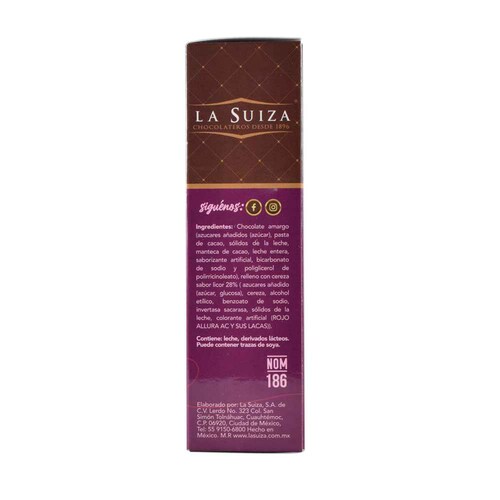 Chocolate Amargo Relleno C Cereza Sabor Licor  la Suiza