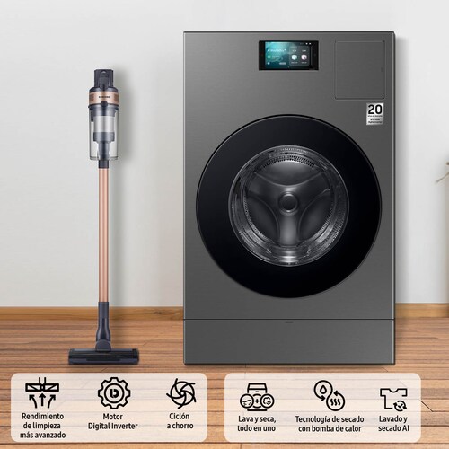 Lavasecadora Bespoke Samsung Ai 26Kg Gris con  Aspiradora de Regalo
