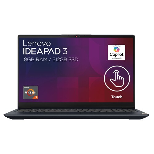 Laptop Lenovo Ideapad 3 Ryzen 7  8Gb Ram 512 Ssd Touch + Bocina