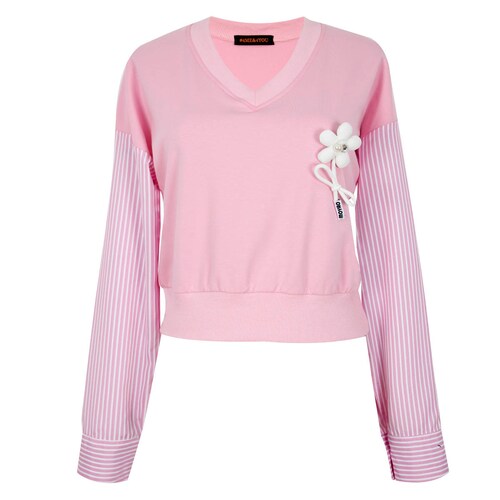 Sudadera Mangas a Rayas para Mujer Juniors #4Me&4You