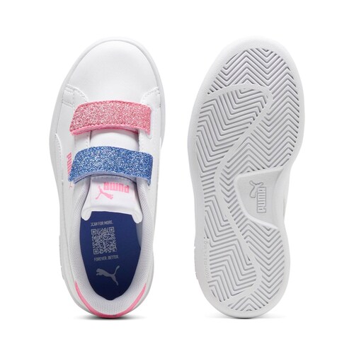Tenis Smash Glitter con Velcro 17-21 Rosa para Niña Puma