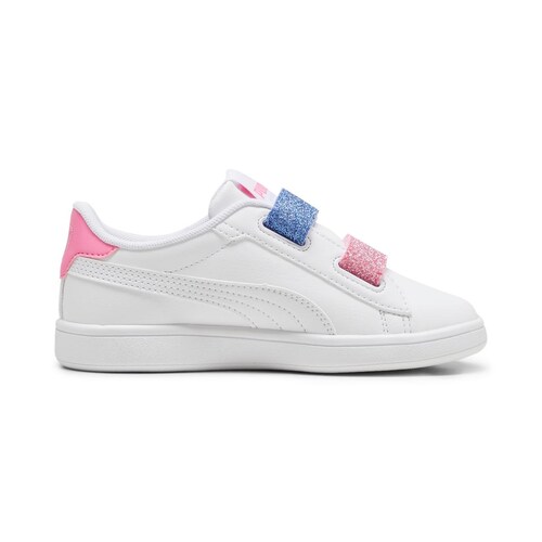 Tenis Smash Glitter con Velcro 17-21 Rosa para Niña Puma