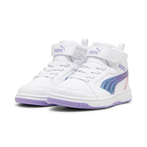Tenis Bota Rebound con Agujeta 17-21 Blanco para Niña Puma