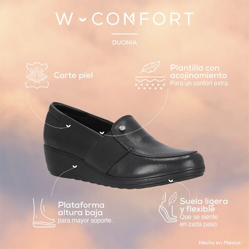 Zapatos Suela Flexible y Plantilla Acolchonada para Mujer W Confort