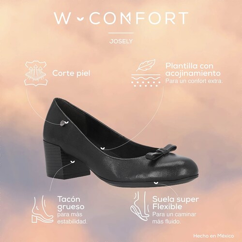 Zapatilla Suela Súper Flexible y Detalle Lazo para Mujer W Confort