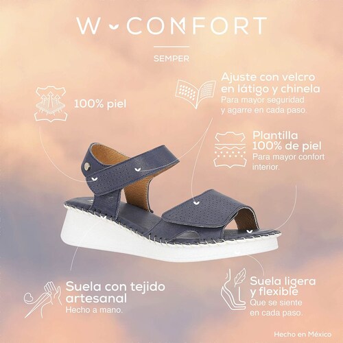 Sandalias Suela con Detalle Tejido a Mano para Mujer W Confort