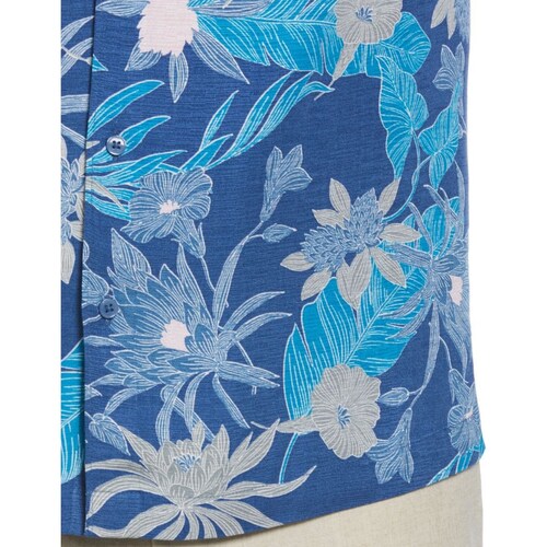 Camisa Cubavera Estampado de Hojas para Hombre