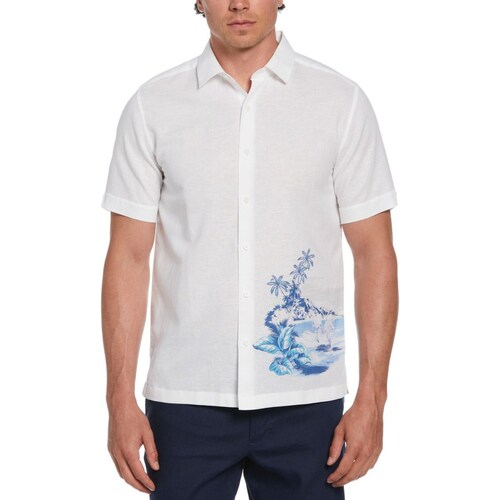 Camisa Cubavera Estampado de Flamencos para Hombre