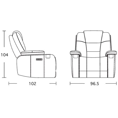 Sillón Reclinable Eléctrico con Portavasos Enzo Cheers