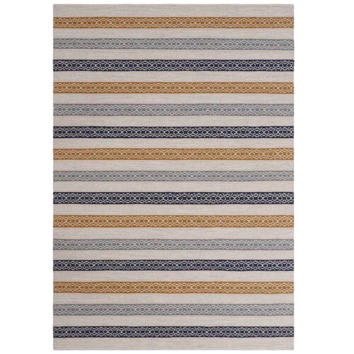 Tapete Home & Details Lineas 160X230 Cm Azul/dorado