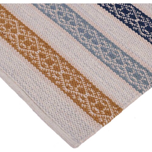 Tapete Home & Details Lineas 160X230 Cm Azul/dorado