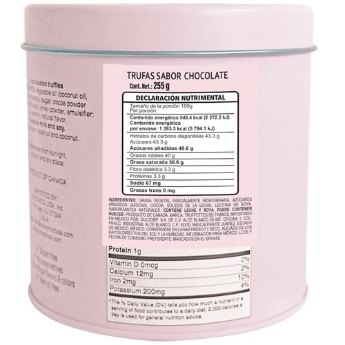 Trufas Cocoa Dusted Rosa 255G Chocolates Truffette de France