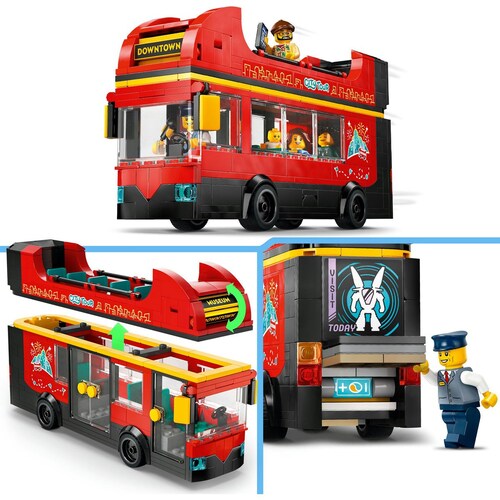 City Autobús Turístico Rojo de Dos Pisos 60407 Lego
