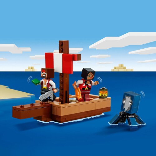 Minecraft  el Viaje en el Barco Pirata Juguete de Construcción 21259 Lego