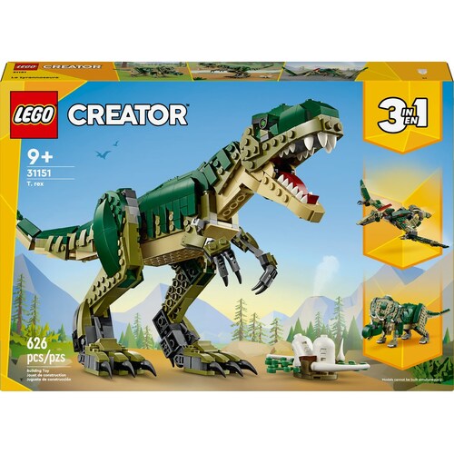 Creator 3En1 T. Rex Dinosaurio Juguete de Construcción  31151 Lego