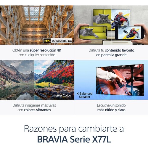 Pantalla Sony 75 Pulgadas 4K Google Tv Kd-75X77L
