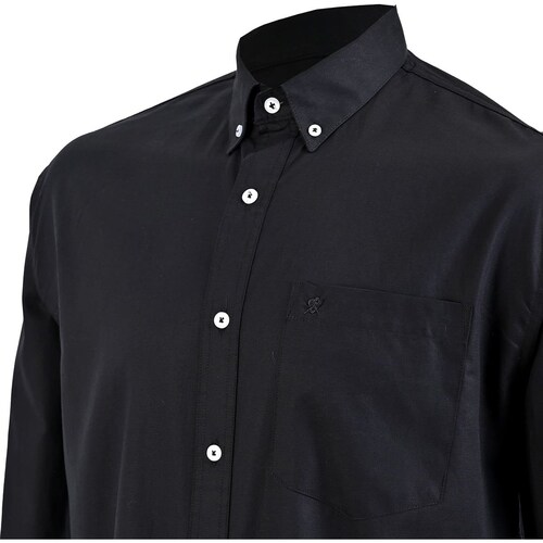 Camisa Negra de Diseño Liso para Hombre Cavalatti
