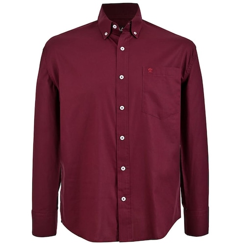 Camisa Vino de Diseño Liso para Hombre Cavalatti