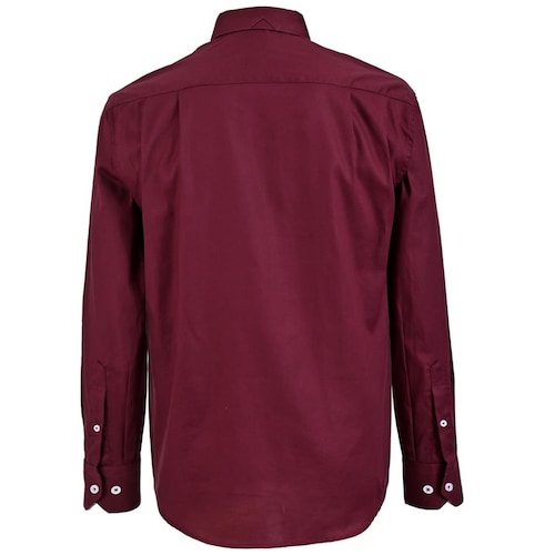Camisa Vino de Diseño Liso para Hombre Cavalatti