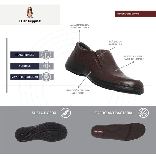 Mocasín en Piel Diseño Liso para Hombre Hush Puppies