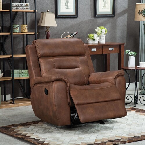 Sillón Reclinable con Mecedora Mustang Café Claro