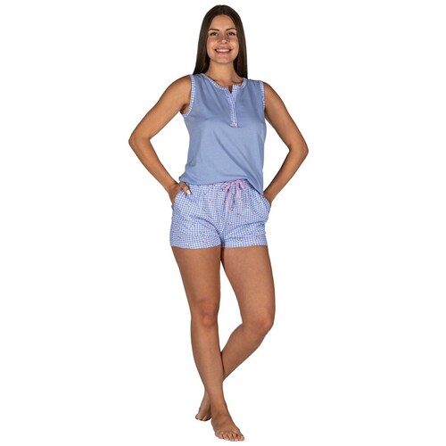 Pijama Sin Mangas con Short para Mujer J& Golmar Homewear